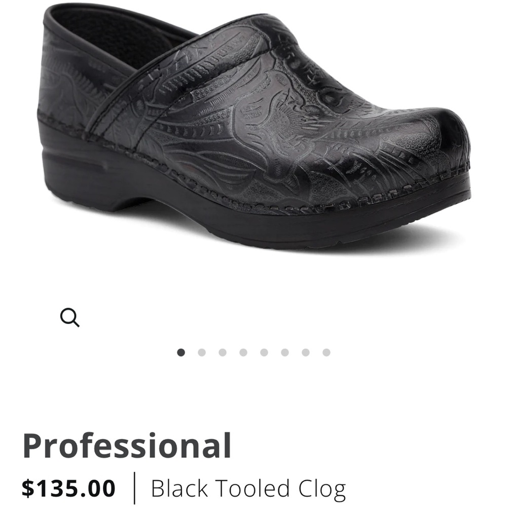 Dansko professional black tooled clog